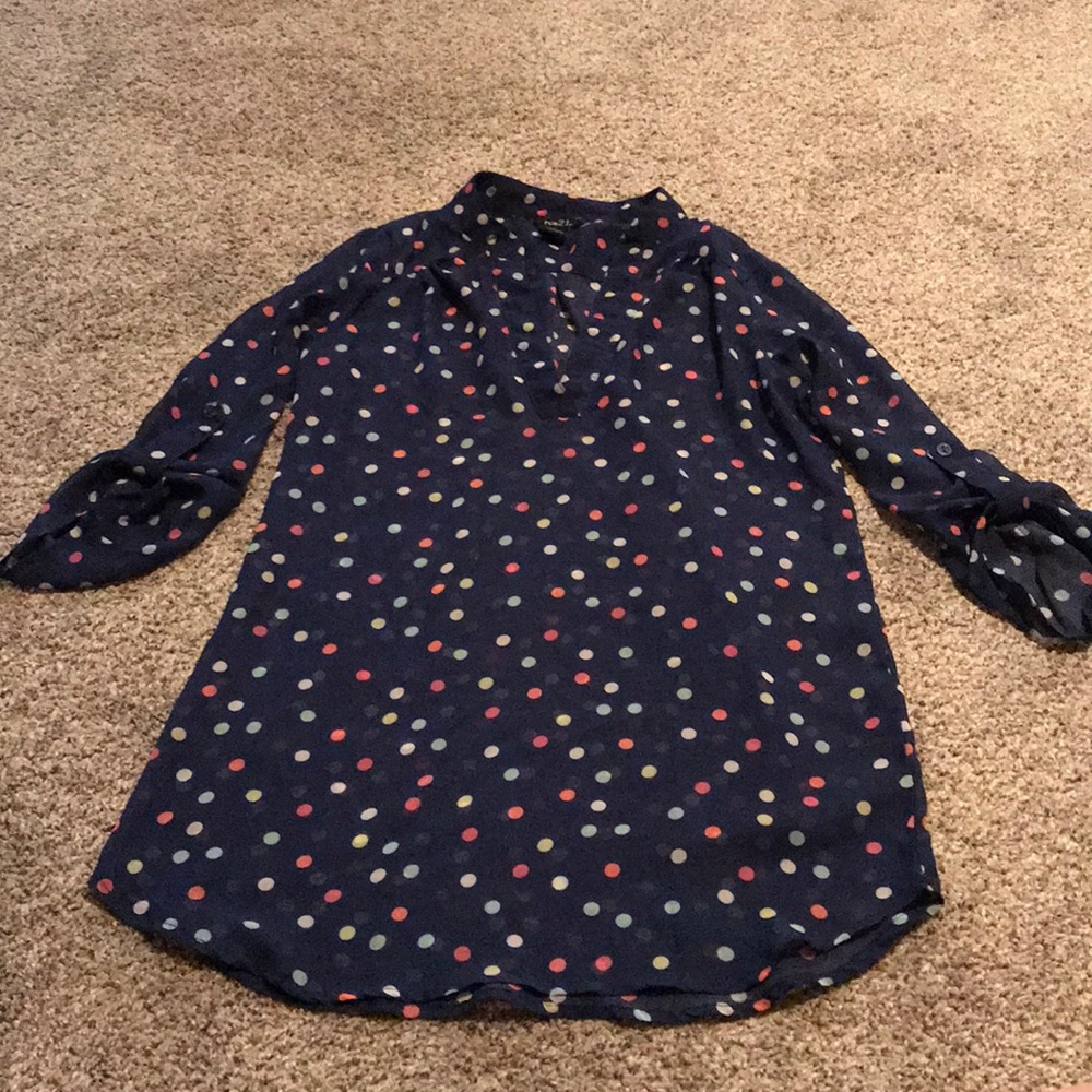 Sheer polka dot tunic